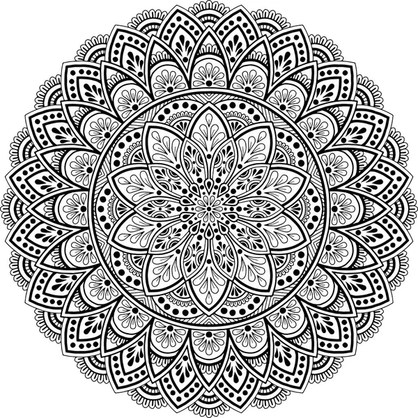 Mandala patroon zwart-wit — Stockvector