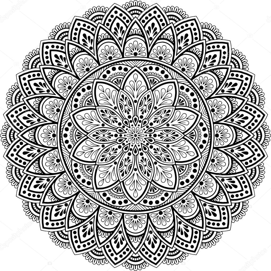 Mandala pattern black and white