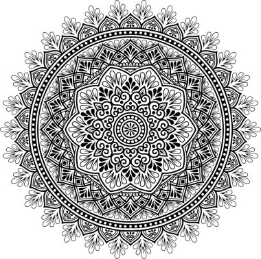Mandala desen siyah ve beyaz