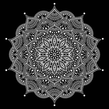 Mandala desen beyaz