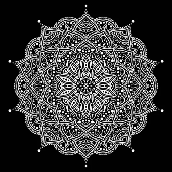 Patrón Mandala blanco — Vector de stock