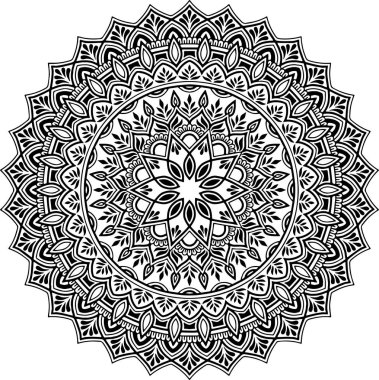 Mandala desen siyah ve beyaz