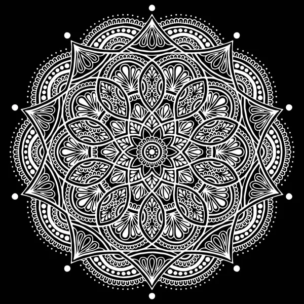 Mandala mintával fehér — Stock Vector