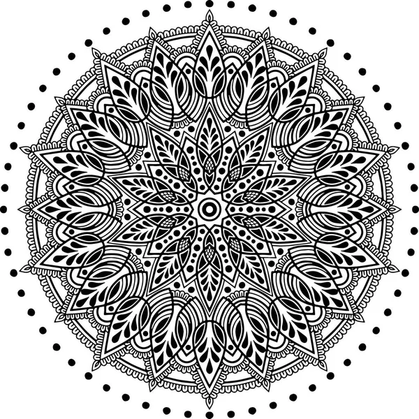 Mandala desen siyah ve beyaz