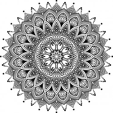 Mandala desen siyah ve beyaz