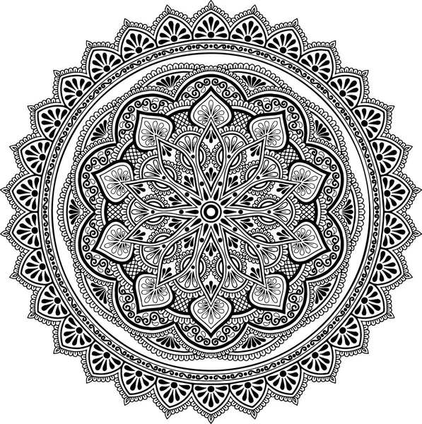 Mandala patroon zwart-wit — Stockvector