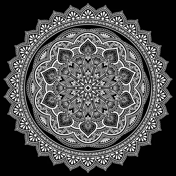 Mandala Muster weiß — Stockvektor