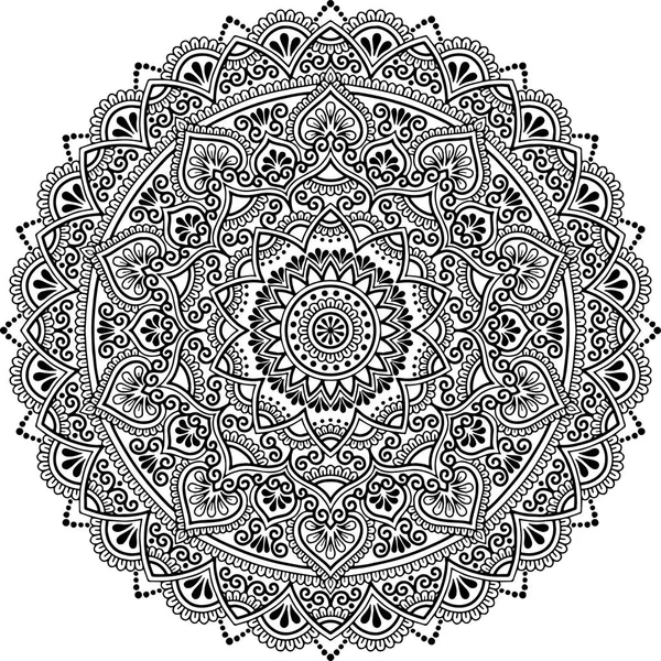 Mandala desen siyah ve beyaz