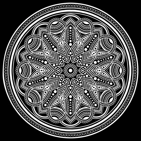 Mandala patroon Wit — Stockvector