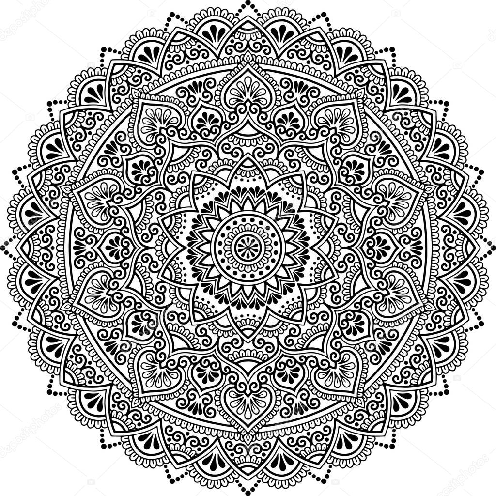 Mandala pattern black and white