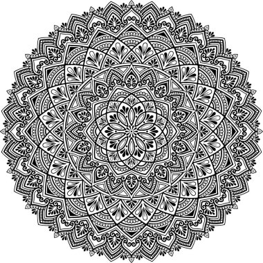 Mandala desen siyah ve beyaz