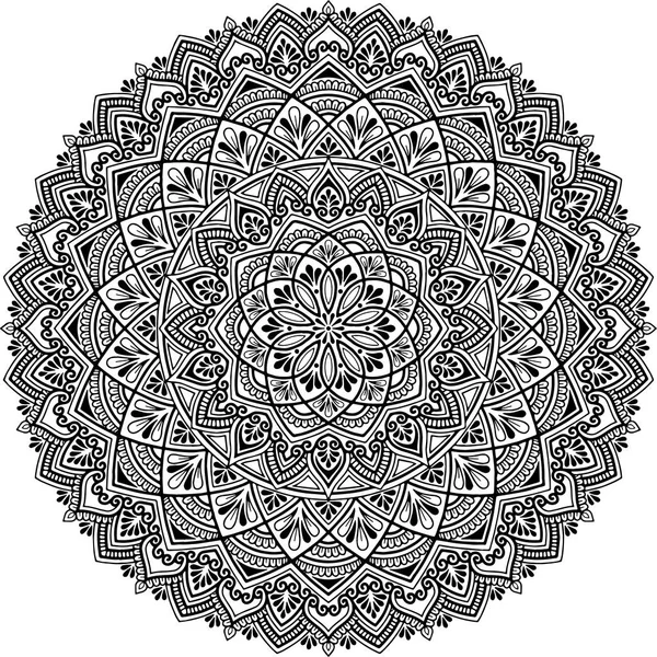 Mandala padrão preto e branco — Vetor de Stock