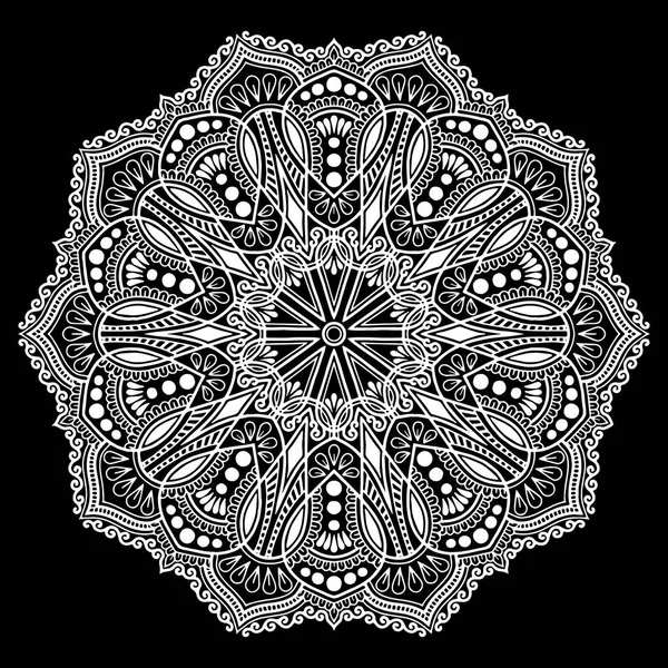 Mandala motif blanc — Image vectorielle