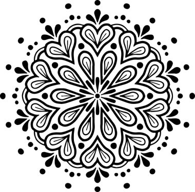 Mandala deseni siyah beyaz iyi ruh hali.