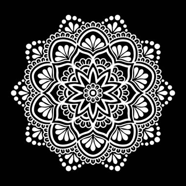 Mandala desen beyaz iyi bir ruh hali