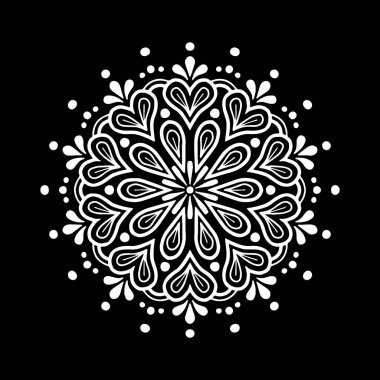 Mandala desen beyaz iyi bir ruh hali