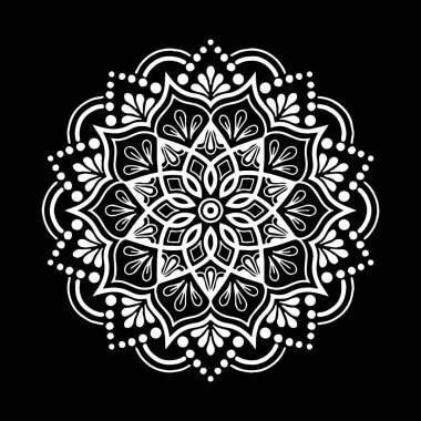 Mandala desen beyaz iyi bir ruh hali