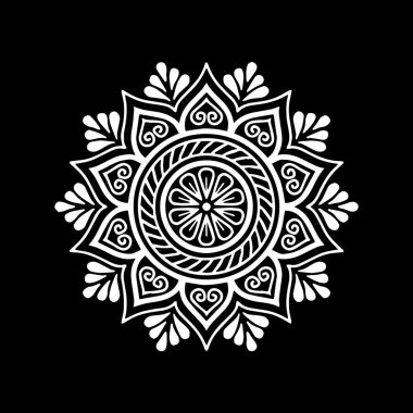 Mandala desen beyaz iyi bir ruh hali