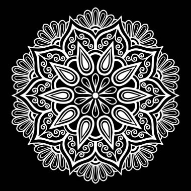 Mandala desen beyaz iyi bir ruh hali