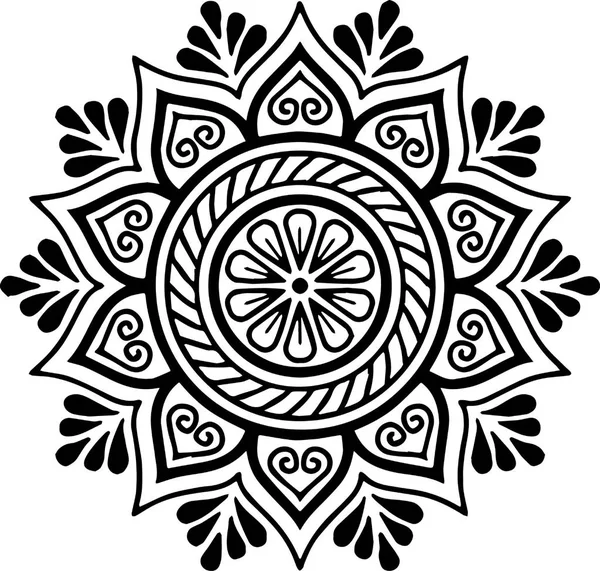 Mandala deseni siyah beyaz iyi ruh hali.