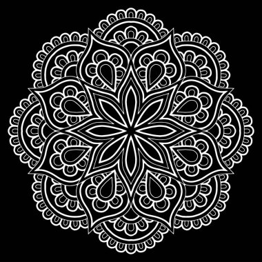 Mandala desen beyaz karalamalar kroki