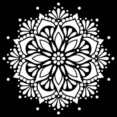 Mandala desen beyaz karalamalar kroki