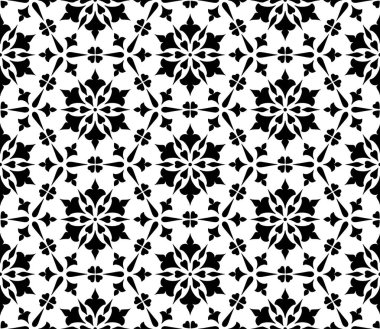 Soyut kalıplar dikişsiz Şablon çizimi siyah ve beyaz