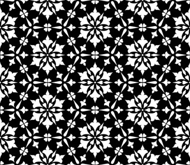 Soyut kalıplar dikişsiz Şablon çizimi siyah ve beyaz