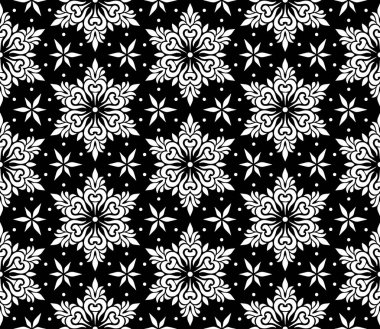 Soyut kalıplar dikişsiz Şablon çizimi siyah ve beyaz