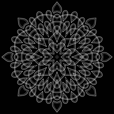 Mandala desen beyaz karalamalar kroki
