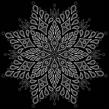 Mandala desen beyaz karalamalar kroki
