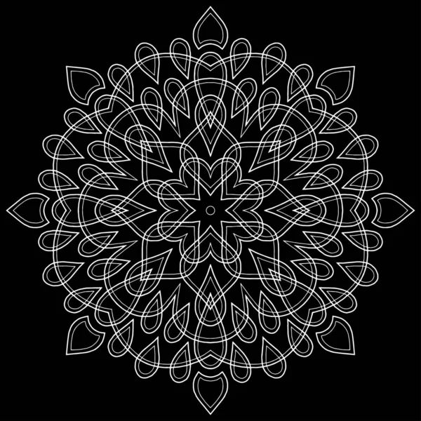 Mandala-Muster weiße Doodles Skizze — Stockvektor