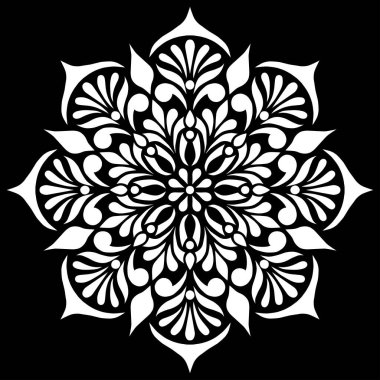 Mandala desen beyaz karalamalar kroki