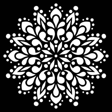 Mandala desen beyaz karalamalar kroki