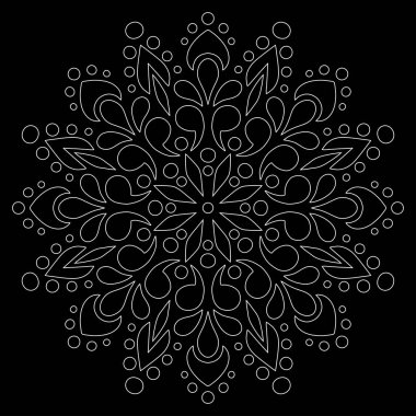 Mandala desen beyaz karalamalar kroki