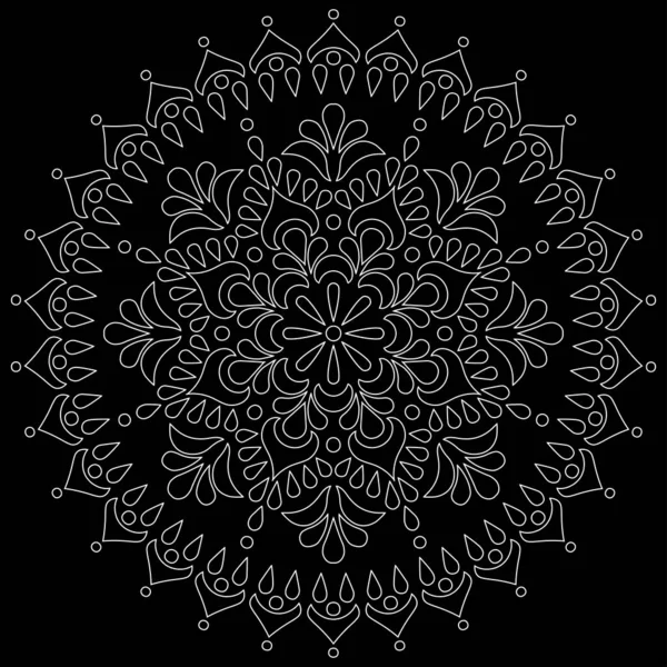 Patrón mandala garabatos blanco bosquejo — Archivo Imágenes Vectoriales