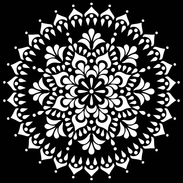 Mandala patroon witte doodles schets — Stockvector