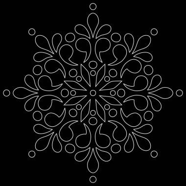 Mandala desen beyaz karalamalar kroki