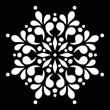 Mandala desen beyaz karalamalar kroki