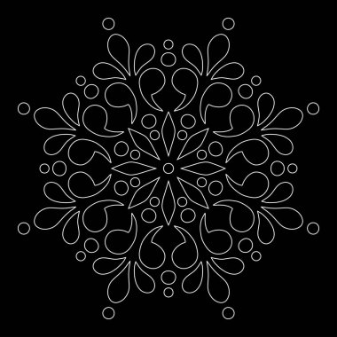 Mandala desen beyaz karalamalar kroki