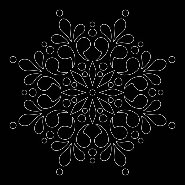 Mandala patroon witte doodles schets — Stockvector