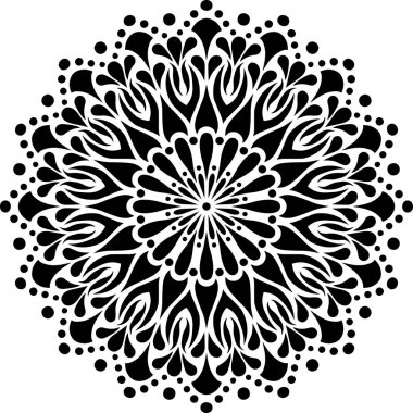 Mandala desen stencil karalama çizimi