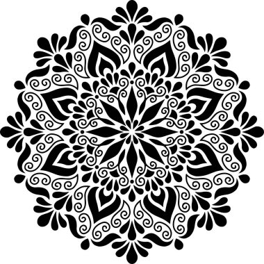 Mandala desen stencil karalama çizimi