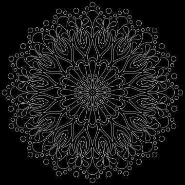 Mandala desen beyaz karalamalar kroki