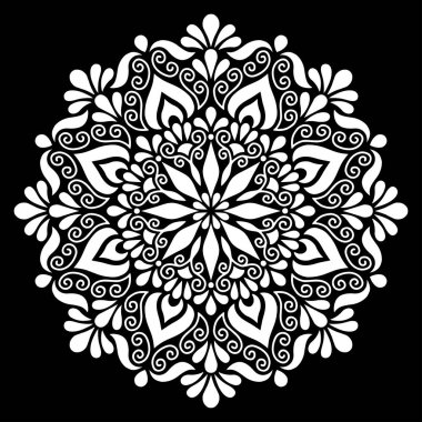 Mandala desen beyaz karalamalar kroki