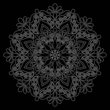 Mandala desen beyaz karalamalar kroki