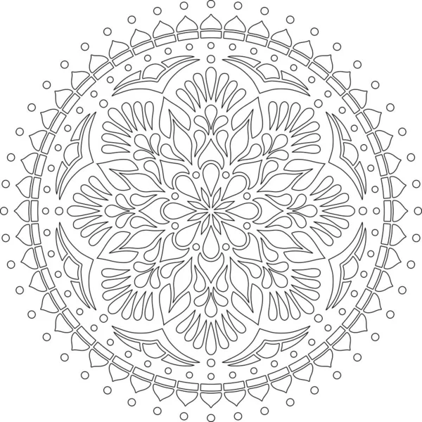 Obrázek mandala pro obarvení čmáranice skica — Stockový vektor