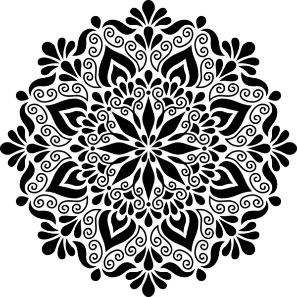 Bosquejo de garabatos de plantilla de patrón de mandala — Vector de stock