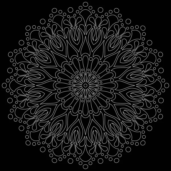 Mandala pattern white doodles sketch — Stock Vector