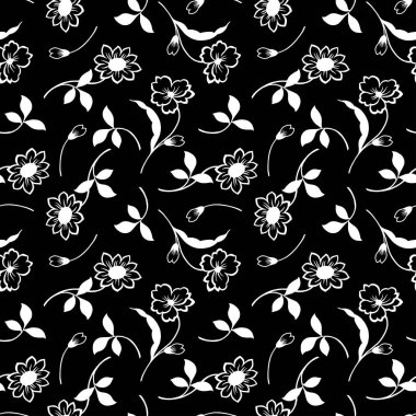 Soyut desen Dikişsiz siyah ve Whit Doodle Sketch